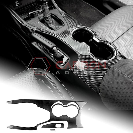 Real Carbon Fiber Center Console Overlay for 2024+ Ford Mustang