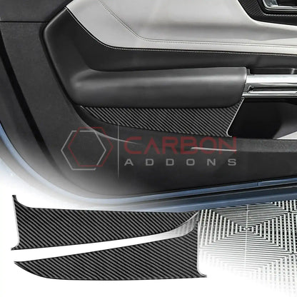 Real Carbon Fiber Lower Door Panel Trim Overlay for 2024+ Ford Mustang