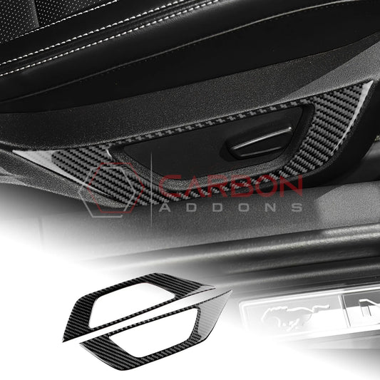2024+ S650 Mustang Real Carbon Fiber Seat Control Outer Trim Overlay