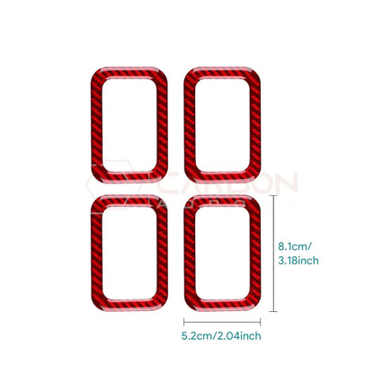 Real Carbon Fiber Rear Child Seat Anchor Trim Overlay for 2024+ Ford Mustang