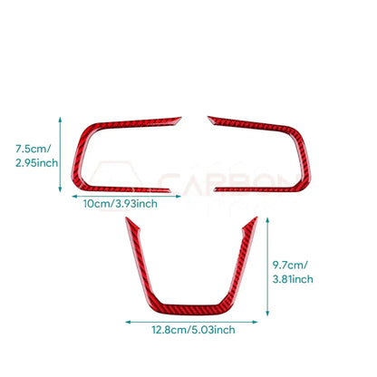 Real Carbon Fiber Steering Wheel Trim Overlays for 2024+ Ford Mustang