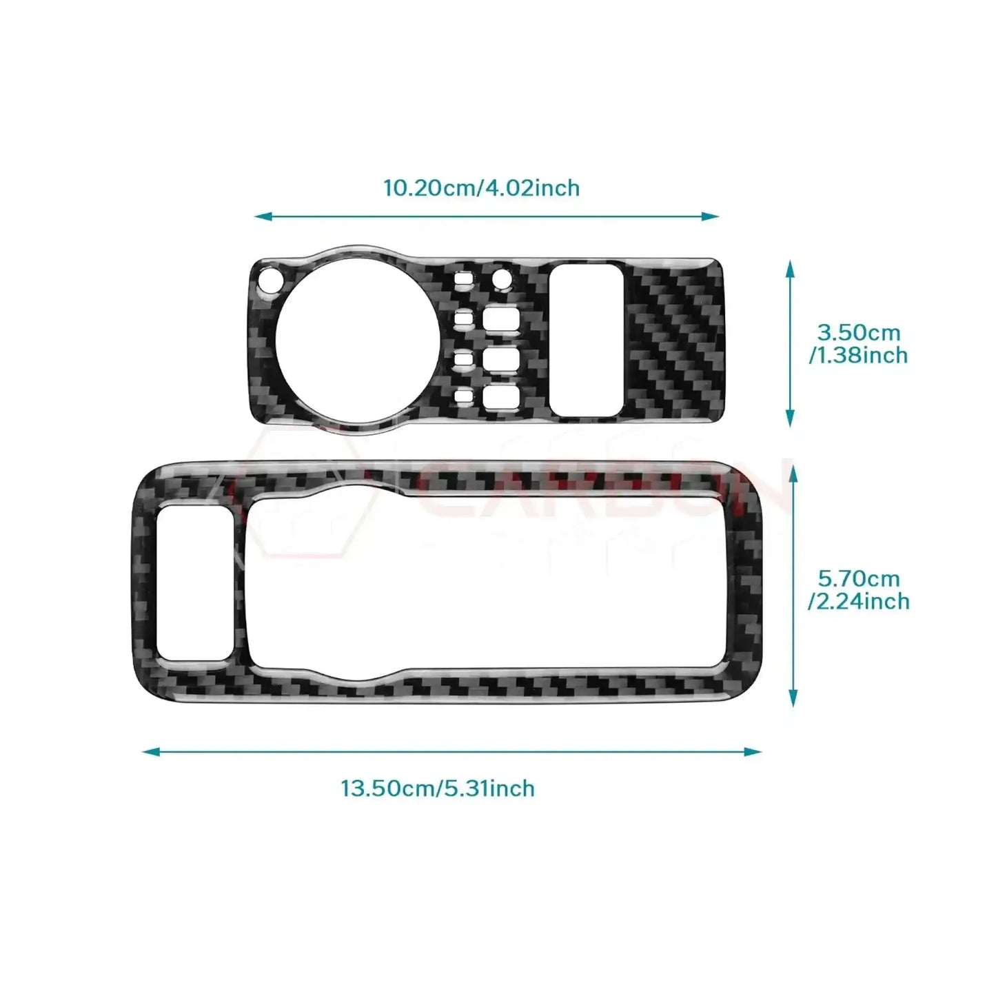 Real Carbon Fiber Headlight Control Trim Overlay for 2024+ Ford Mustang