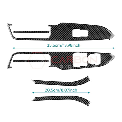 Real Carbon Fiber Window Switch Trim Overlay for 2024+ Ford Mustang