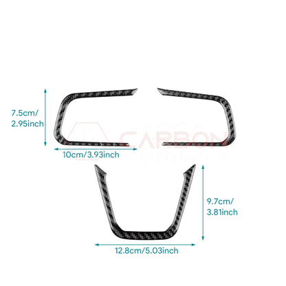 2024+ S650 Mustang Real Carbon Fiber Steering Wheel Trim Overlays