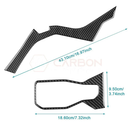 Real Carbon Fiber Driver Side Dashboard Trim Overlays for 2024+ Ford Mustang