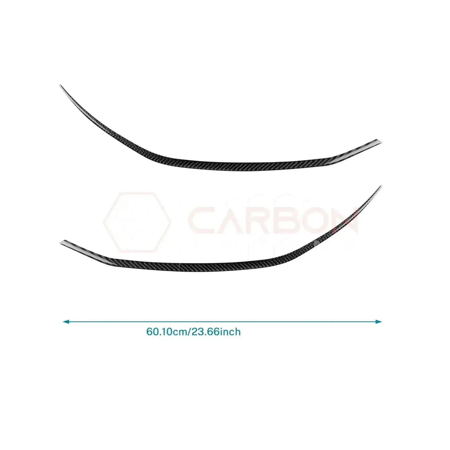 Real Carbon Fiber Headlight Decorative Strip Overlays for 2024+ Ford Mustang