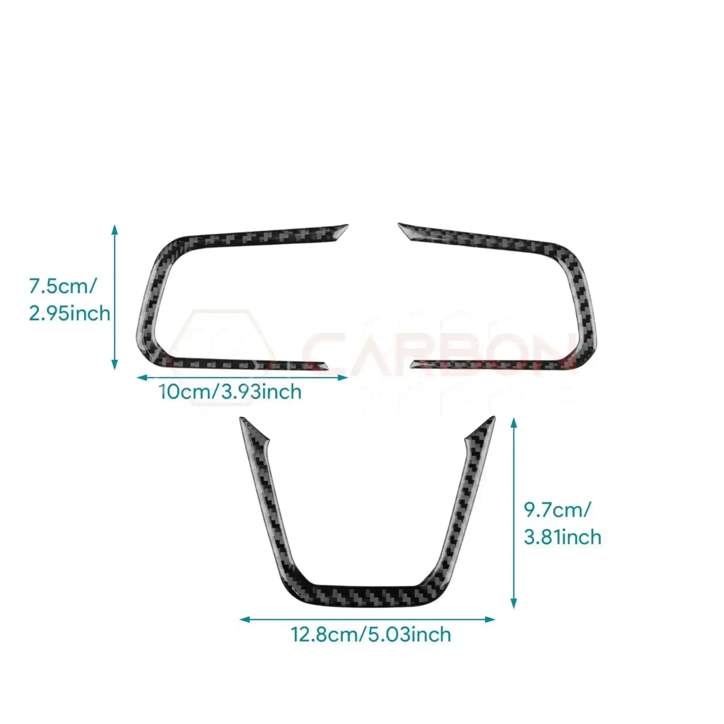 Real Carbon Fiber Steering Wheel Trim Overlays for 2024+ Ford Mustang
