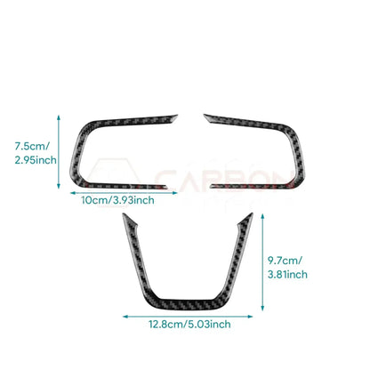 Real Carbon Fiber Steering Wheel Trim Overlays for 2024+ Ford Mustang