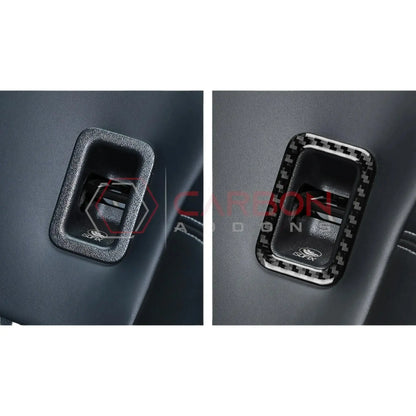 Real Carbon Fiber Rear Child Seat Anchor Trim Overlay for 2024+ Ford Mustang