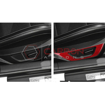 Real Carbon Fiber Seat Control Outer Trim Overlay for 2024+ Ford Mustang