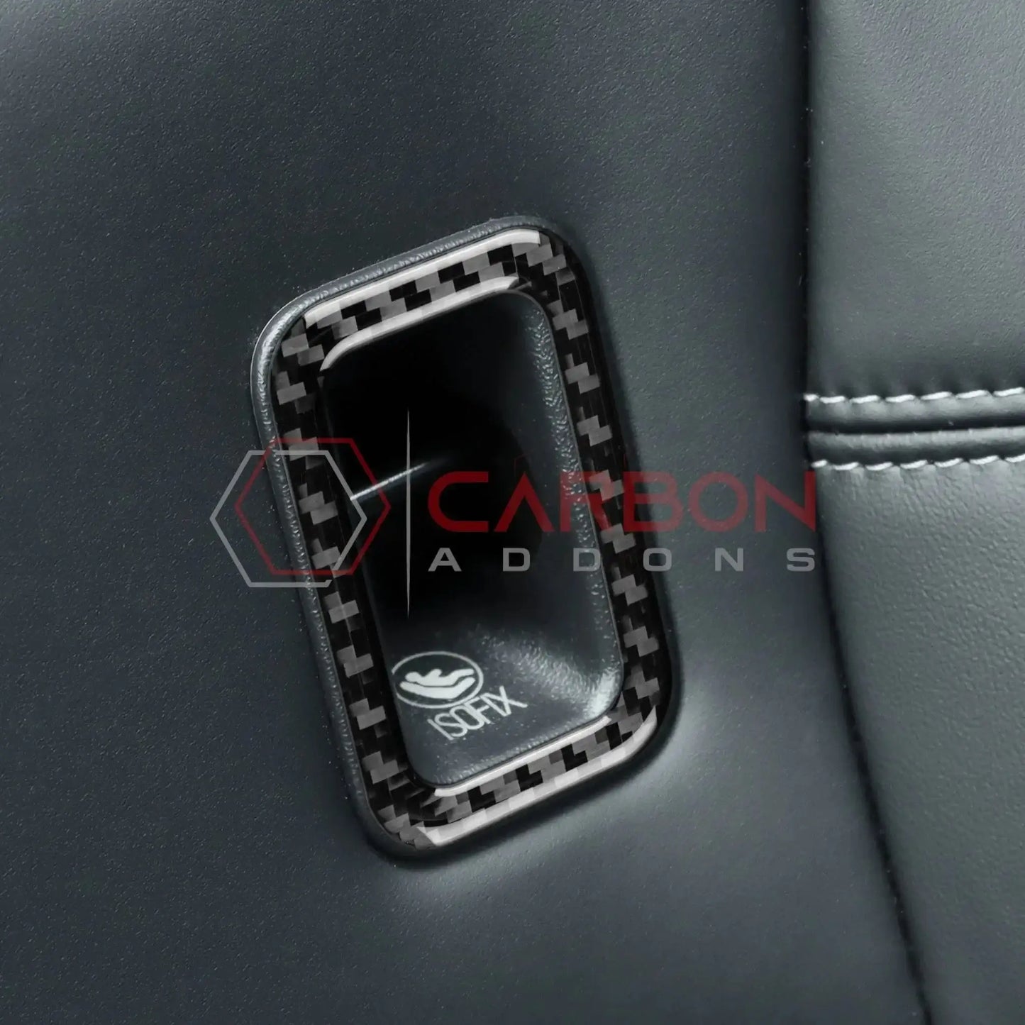 Real Carbon Fiber Rear Child Seat Anchor Trim Overlay for 2024+ Ford Mustang
