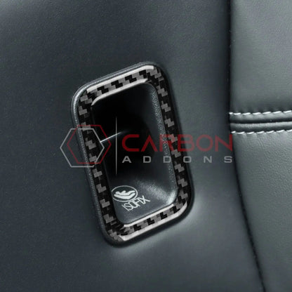 Real Carbon Fiber Rear Child Seat Anchor Trim Overlay for 2024+ Ford Mustang