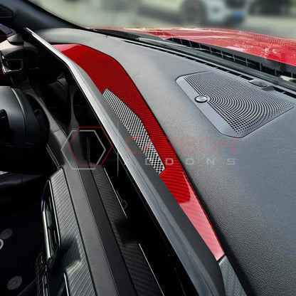 Real Carbon Fiber Dashboard Screen Surround Trim Overlay for 2024+ Ford Mustang