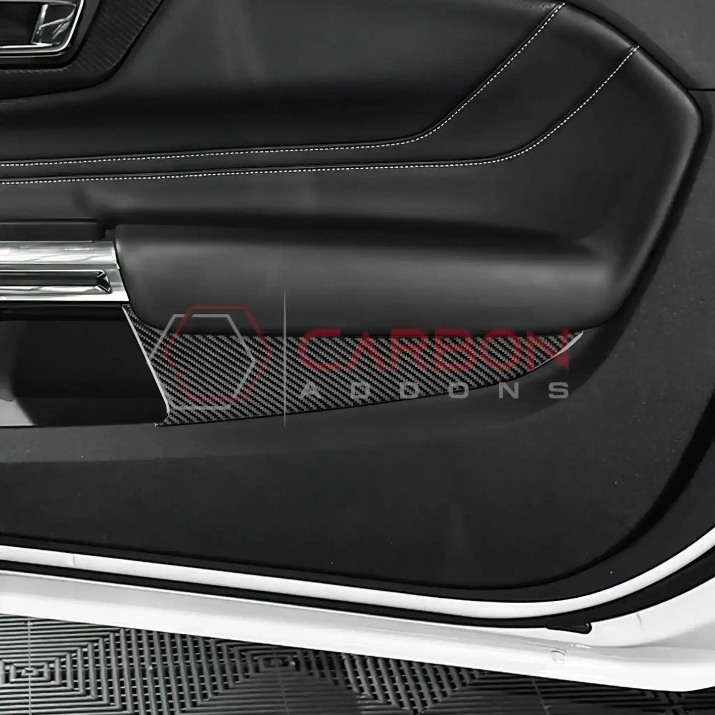 Real Carbon Fiber Lower Door Panel Trim Overlay for 2024+ Ford Mustang