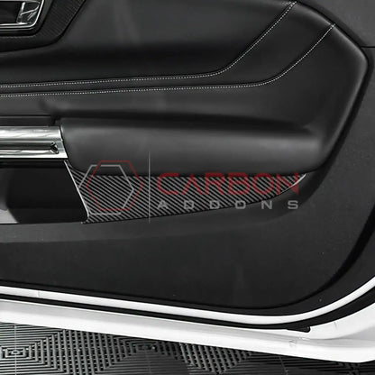 Real Carbon Fiber Lower Door Panel Trim Overlay for 2024+ Ford Mustang
