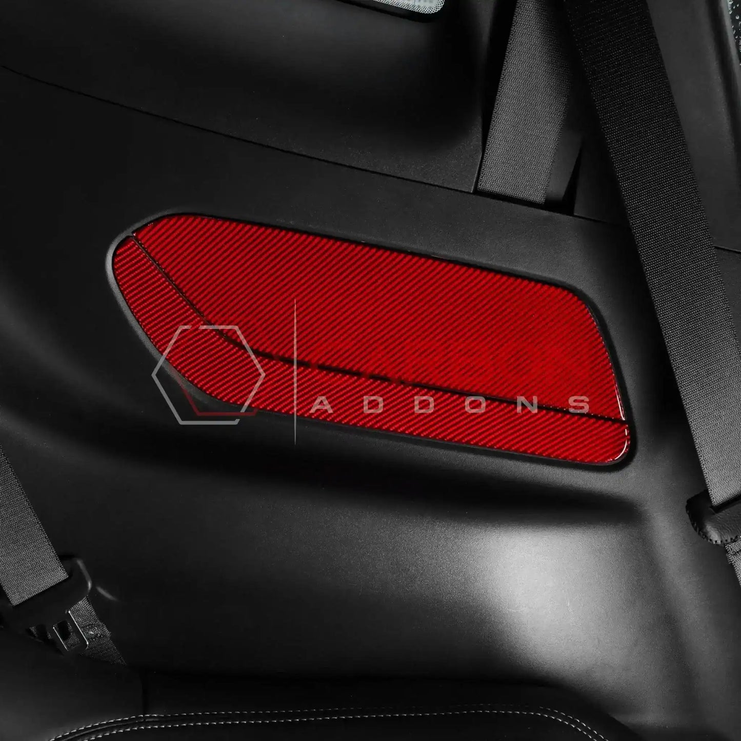 Real Carbon Fiber Rear Seat Side Panel Overlays for 2024+ Ford Mustang