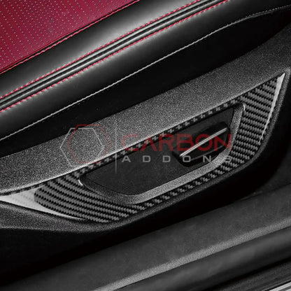 Real Carbon Fiber Seat Control Outer Trim Overlay for 2024+ Ford Mustang