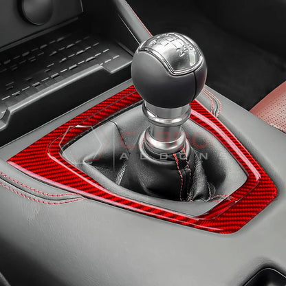 Real Carbon Fiber Gear Shifter Trim Overlay for 2024+ Ford Mustang