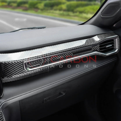Real Carbon Fiber Passenger Side Dashboard Trim Overlays for 2024+ Ford Mustang