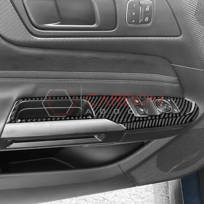 Real Carbon Fiber Window Switch Trim Overlay for 2024+ Ford Mustang