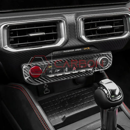 Real Carbon Fiber Radio & Dashboard Control Trim Cover for 2024+ Ford Mustang