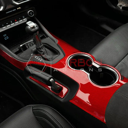 Real Carbon Fiber Center Console Overlay for 2024+ Ford Mustang