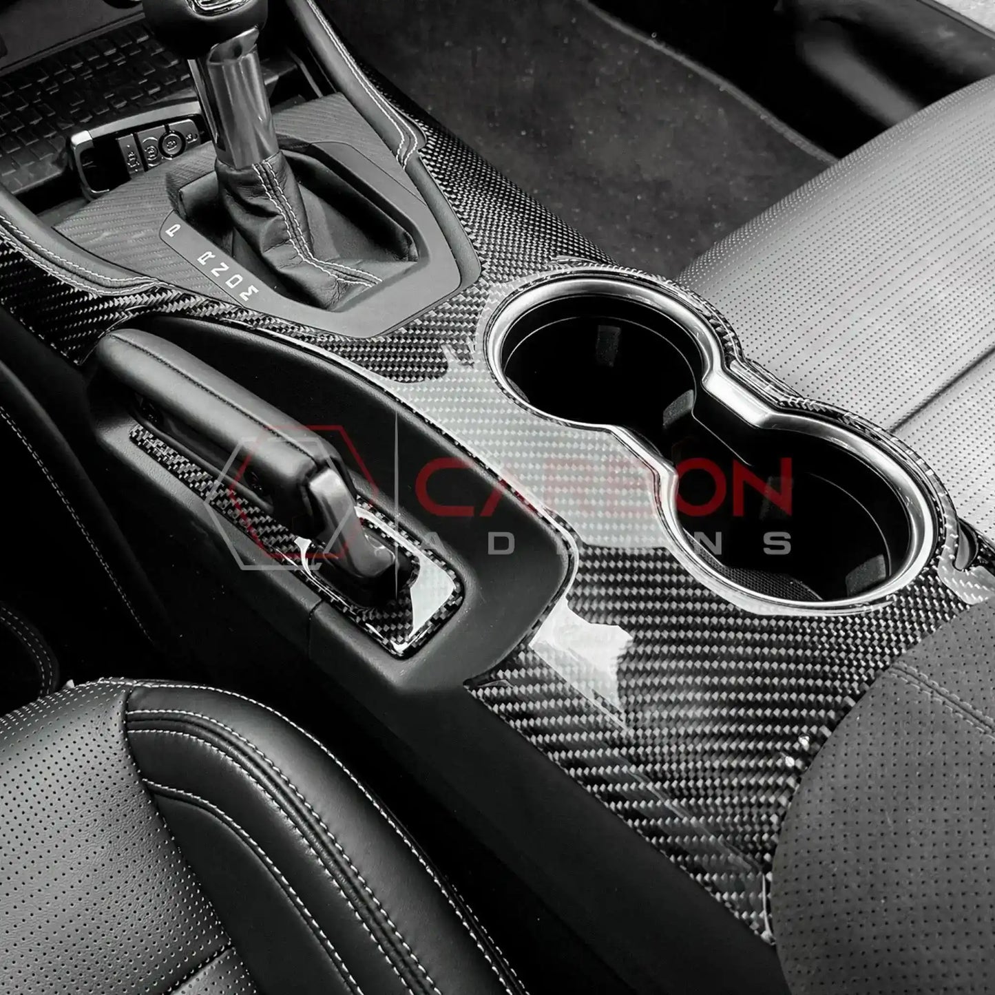 Real Carbon Fiber Center Console Overlay for 2024+ Ford Mustang
