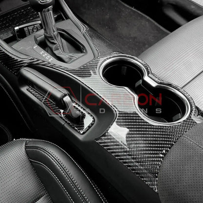 Real Carbon Fiber Center Console Overlay for 2024+ Ford Mustang