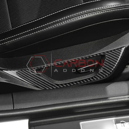 Real Carbon Fiber Seat Control Outer Trim Overlay for 2024+ Ford Mustang