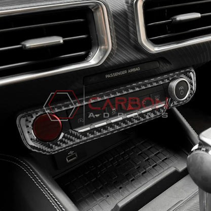 Real Carbon Fiber Start & Control Button Trim Overlay for 2024+ Ford Mustang