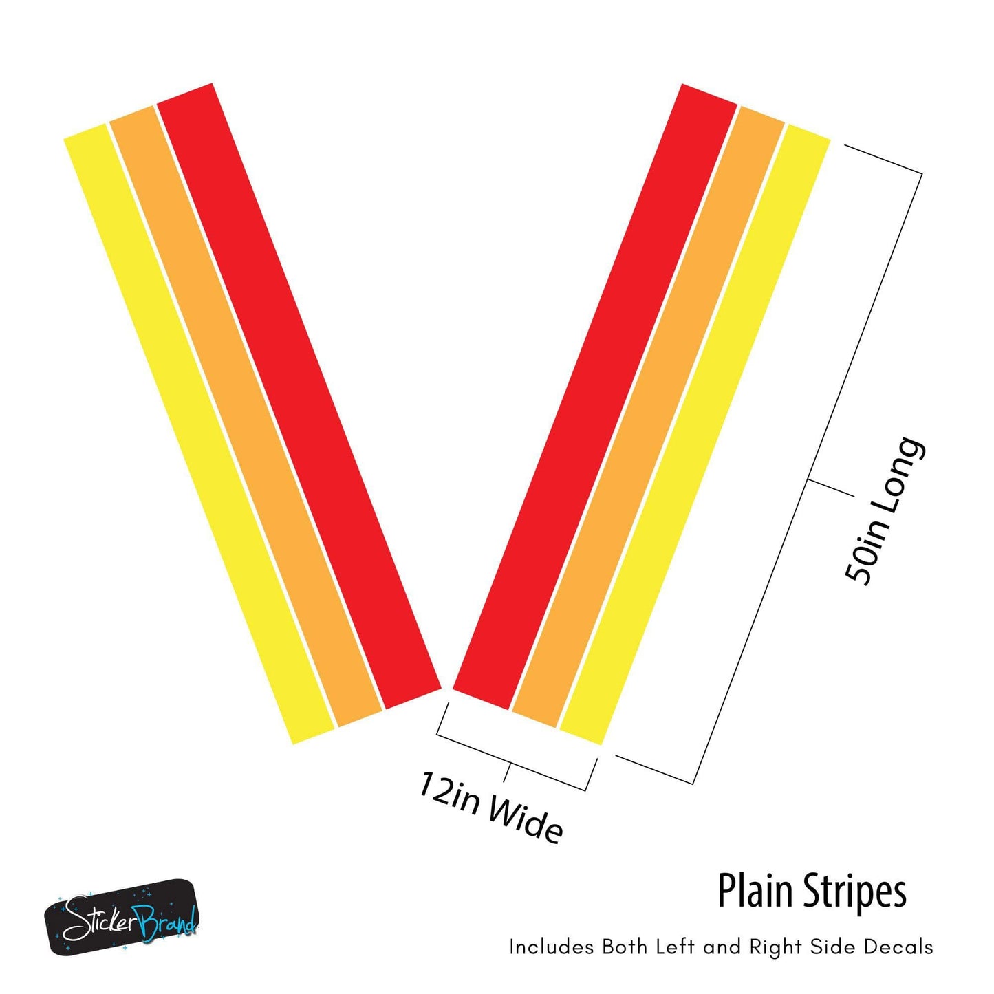 Yellow, Orange, Red TRD Stripes Toyota Truck Decal. #6968