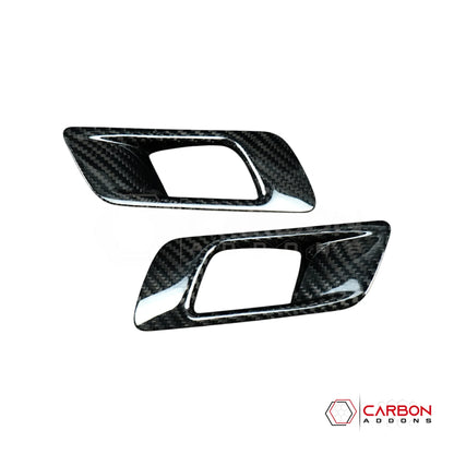Real Carbon Fiber Interior Door Handle Chrome Delete Covers for 2015-2023 Ford Mustang