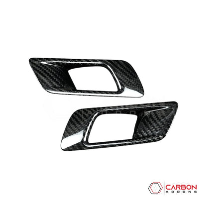 Real Carbon Fiber Interior Door Handle Chrome Delete Covers for 2024+ Ford Mustang