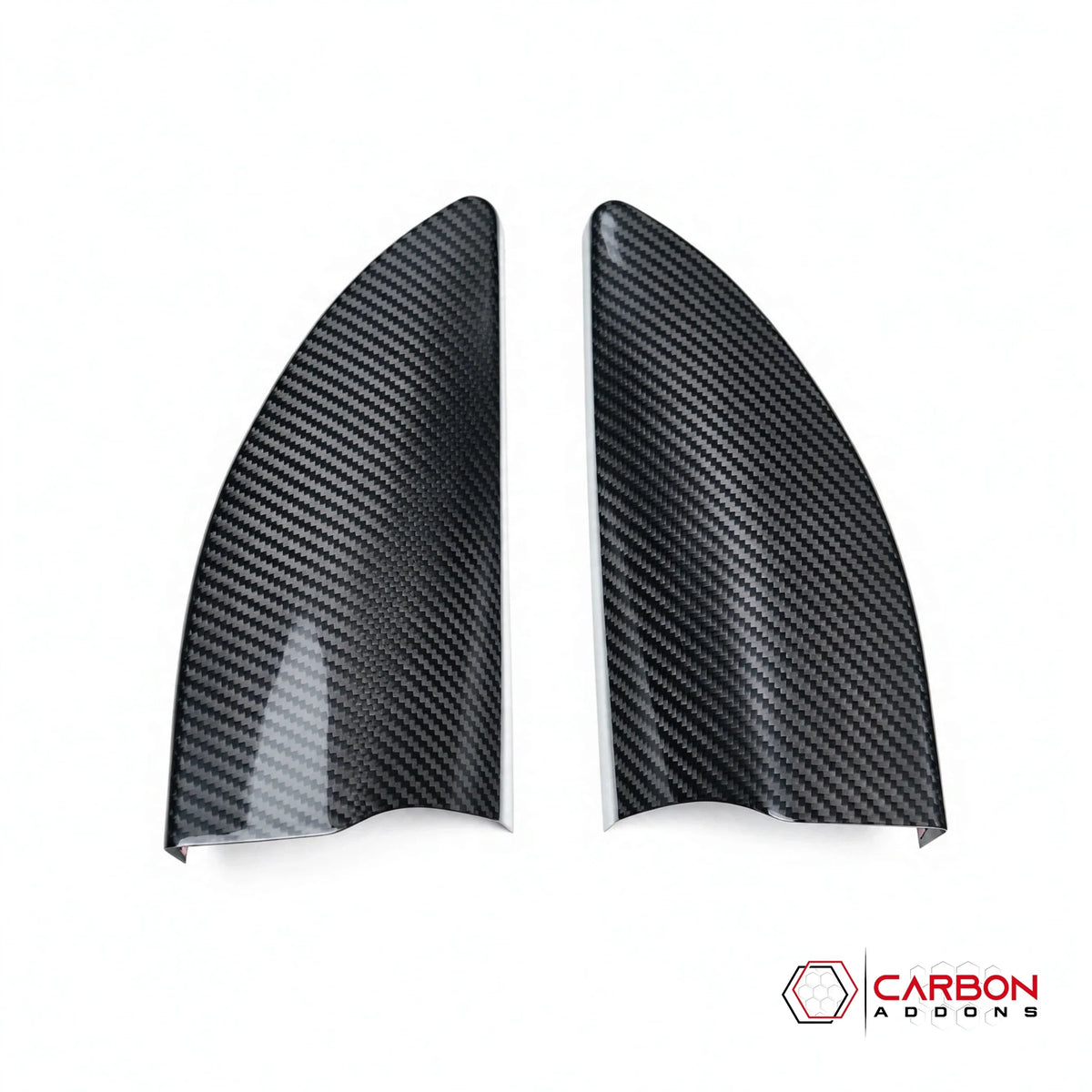 Real Carbon Fiber A-Pillar Speaker Trim Covers for 2021+ Ford F-150