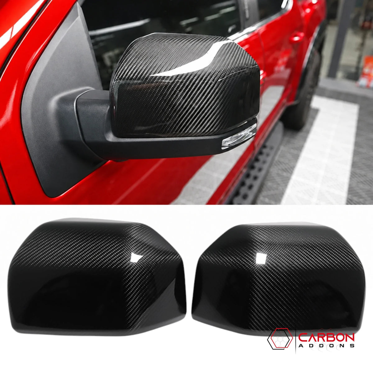 Real Carbon Fiber Rear View Mirror Cover For F150 2015-2020