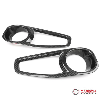 Jeep Gladiator JT & Wrangler JL Front Fog Light Frame Trim Cover – Real Dry Carbon Fiber (Glossy or Matte) 2020–Current