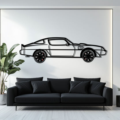 Pontiac Trans Am Metal Car Wall Art with Rotating Wheels - Classic American Muscle Silhouette - Interactive Firebird Wall Decor - KAFMEKA154
