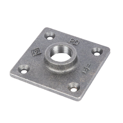 1/2 in. Black Square Floor Flange