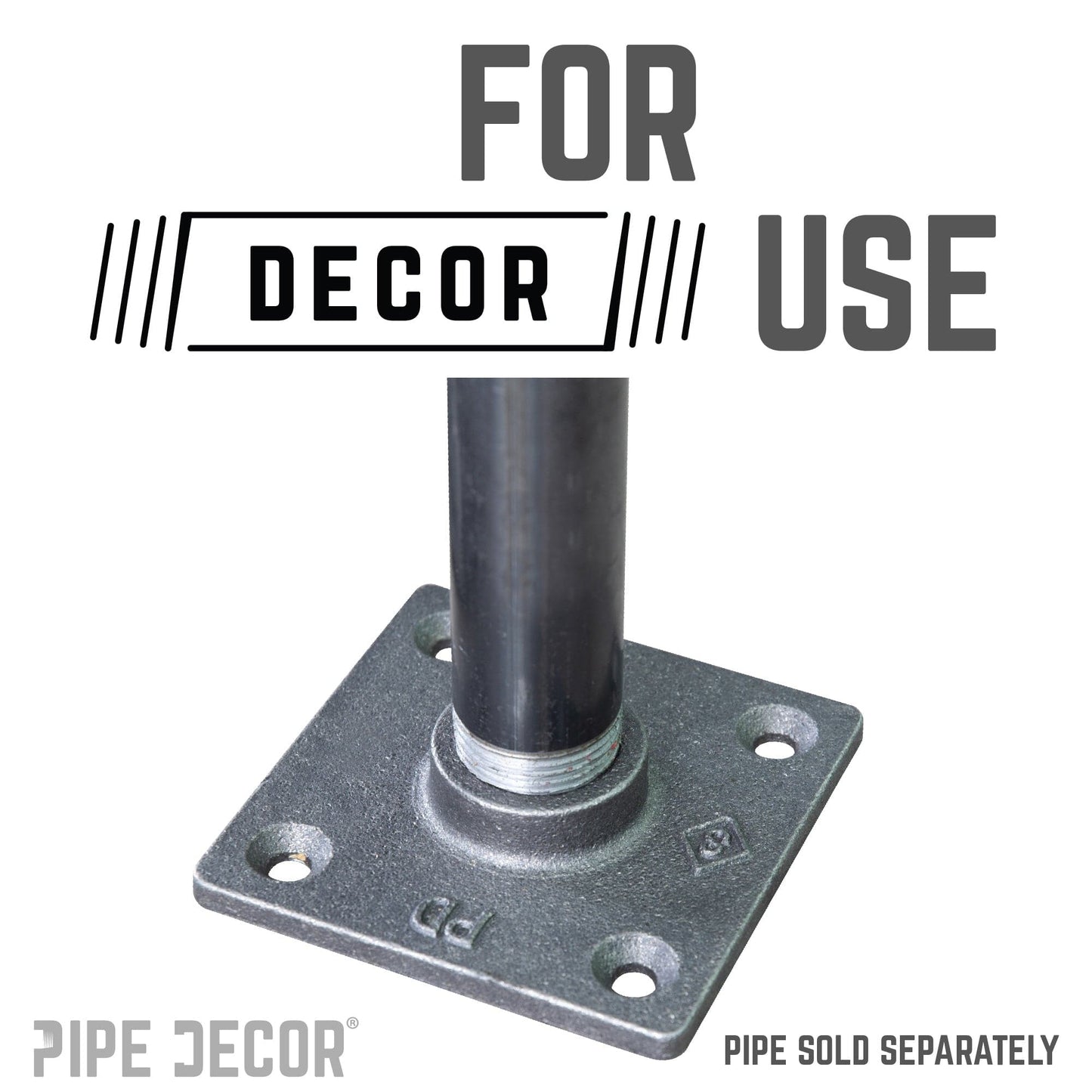 3/4 in. Black Square Floor Flange