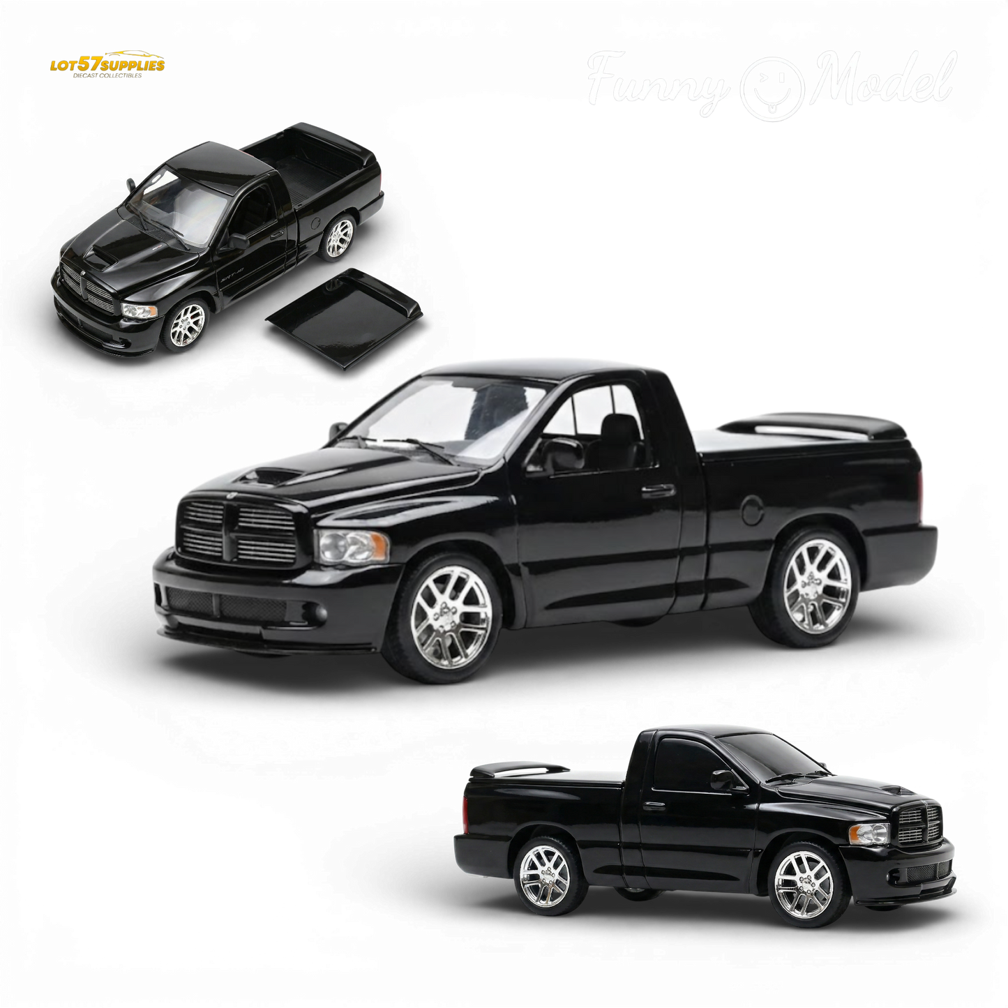 (Pre-Order) Funny Model 2004 Dodge RAM SRT-10 - Black Crystal Pearlcoat 1:64