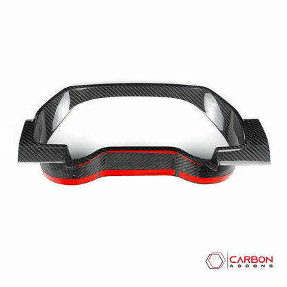 Real Carbon Fiber Gauge Cluster Trim Cover for 2021-2023 Ford F-150