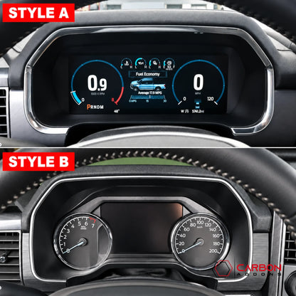 Real Carbon Fiber Gauge Cluster Trim Cover for 2021-2023 Ford F-150