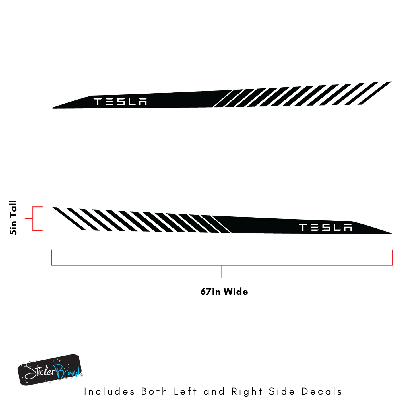 Tesla Racing Stripes Decal Sticker. #6795