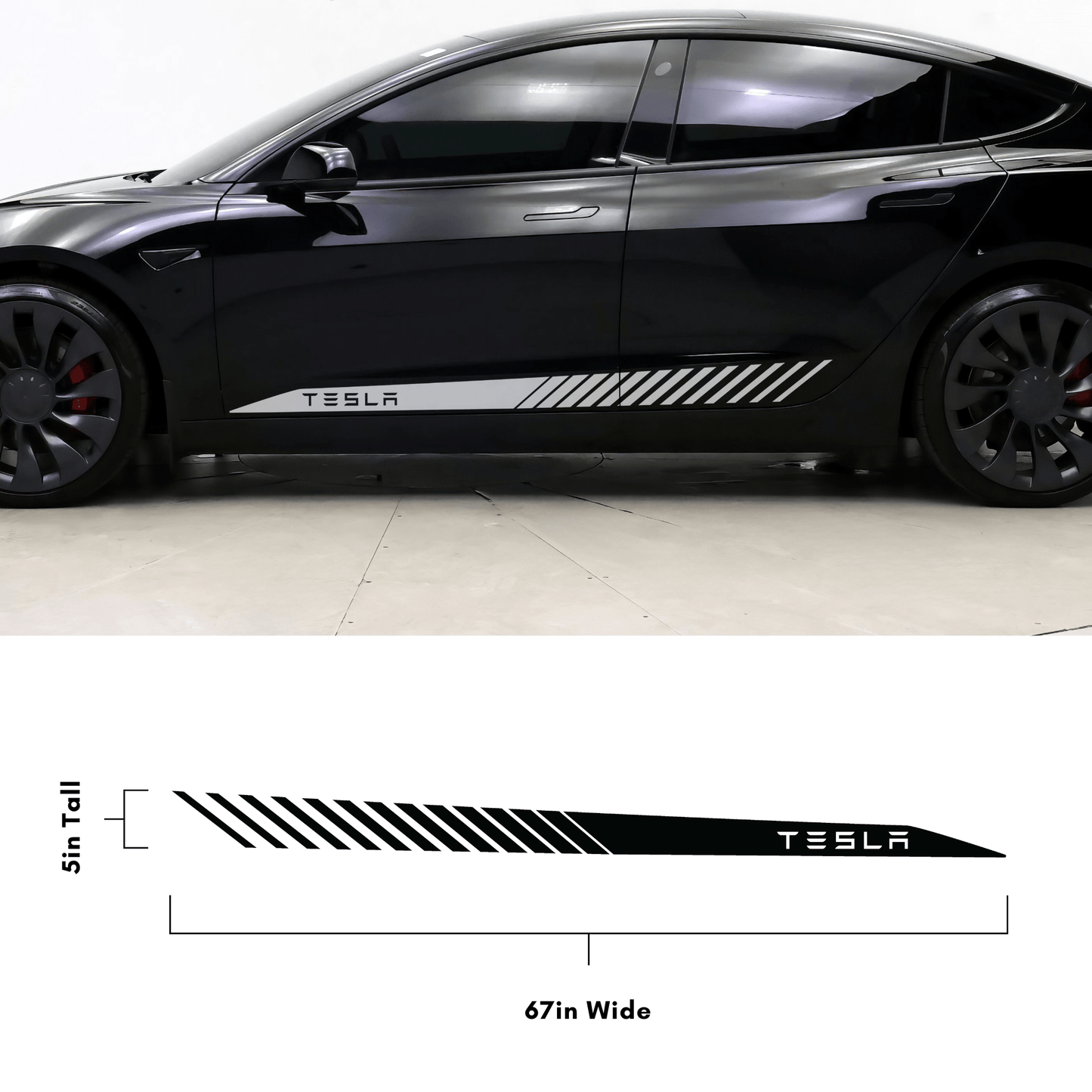 Tesla Racing Stripes Decal Sticker. #6795