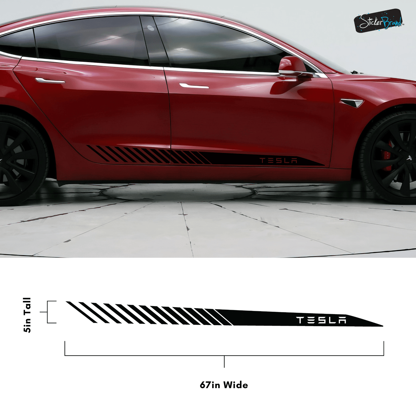 Tesla Racing Stripes Decal Sticker. #6795