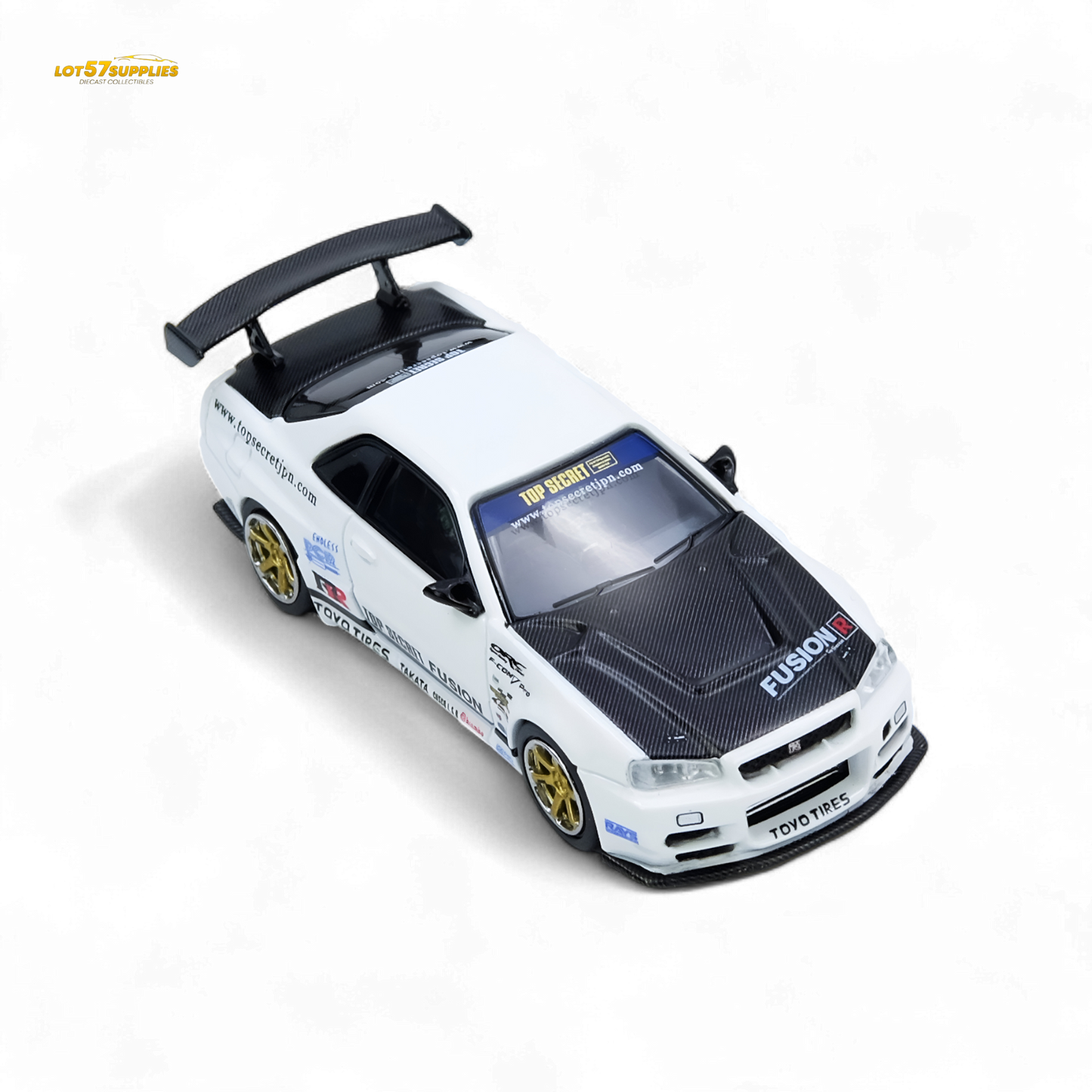 (Pre-Order) Inno64 Top Secret R34 GT-R - White 1:64