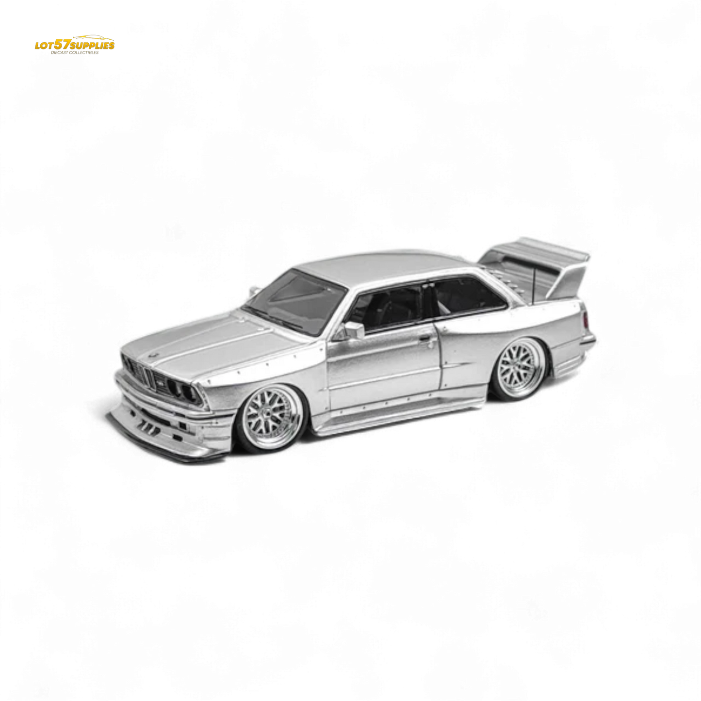 NA BMW E30 Wide-Body Resin Model Silver 1:64