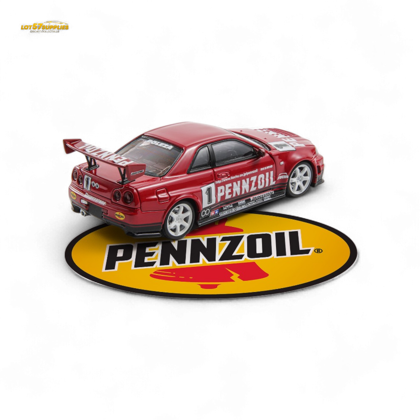 Fast Speed FS 1:64 Skyline GT-R R34 Nismo Z-Tune Pennzoil #1 – Red (Foshan AIT Exhibition Edition)