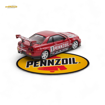 Fast Speed FS 1:64 Skyline GT-R R34 Nismo Z-Tune Pennzoil #1 – Red (Foshan AIT Exhibition Edition)