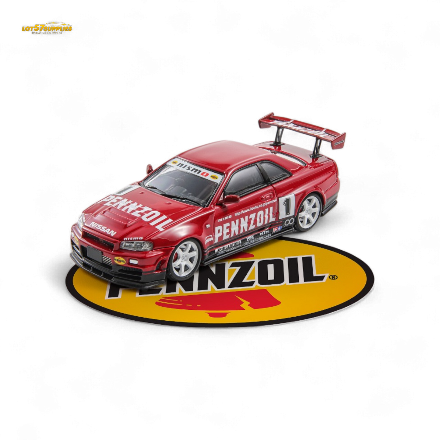 Fast Speed FS 1:64 Skyline GT-R R34 Nismo Z-Tune Pennzoil #1 – Red (Foshan AIT Exhibition Edition)